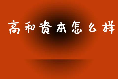 高和资本怎么样_https://m.ycdhulan.com_理财产品_第1张