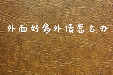 外面好多外债怎么办_https://m.ycdhulan.com_国际金融_第1张