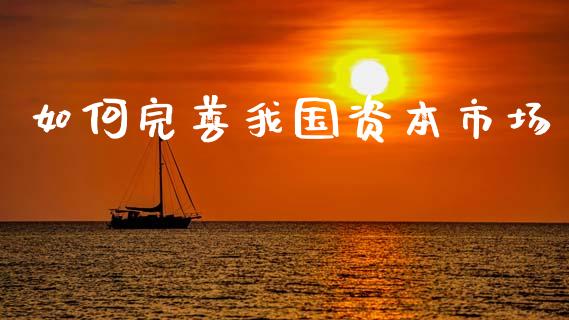 如何完善我国资本市场_https://m.ycdhulan.com_证券新闻_第1张