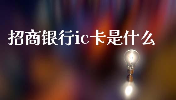 招商银行ic卡是什么_https://m.ycdhulan.com_股市在线_第1张