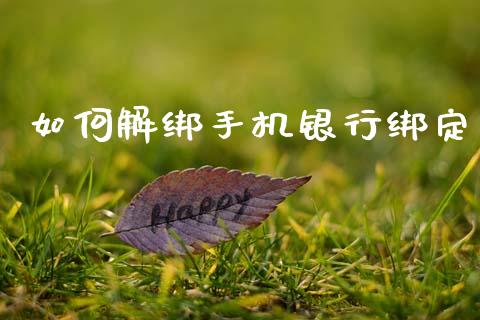 如何解绑手机银行绑定_https://m.ycdhulan.com_国际金融_第1张