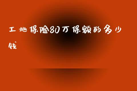 工地保险80万保额的多少钱_https://m.ycdhulan.com_财经要闻_第1张
