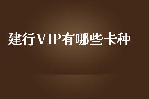 建行VIP有哪些卡种_https://m.ycdhulan.com_国际金融_第1张