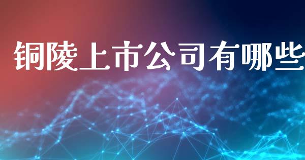 铜陵上市公司有哪些_https://m.ycdhulan.com_股市在线_第1张