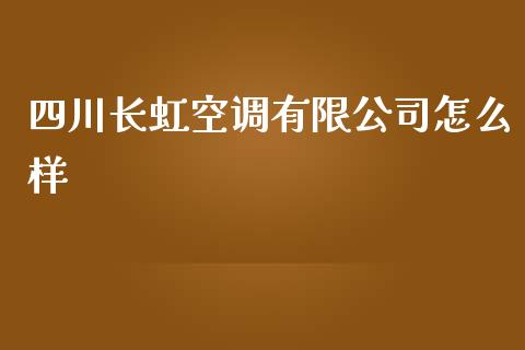 四川长虹空调有限公司怎么样_https://m.ycdhulan.com_财经要闻_第1张