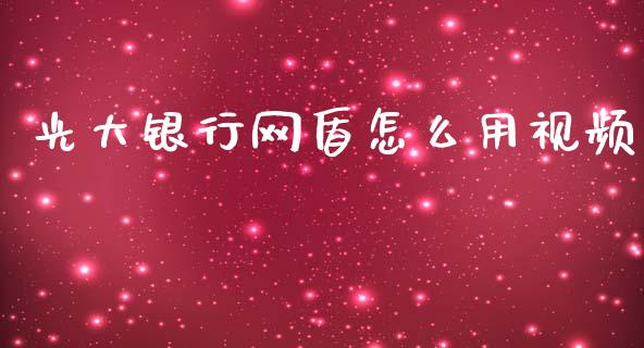 光大银行网盾怎么用视频_https://m.ycdhulan.com_财经要闻_第1张
