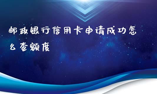 邮政银行信用卡申请成功怎么查额度_https://m.ycdhulan.com_理财产品_第1张