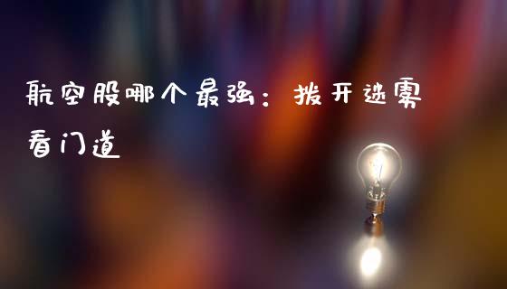 航空股哪个最强：拨开迷雾看门道_https://m.ycdhulan.com_财经要闻_第1张