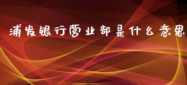 浦发银行营业部是什么意思_https://m.ycdhulan.com_股市在线_第1张