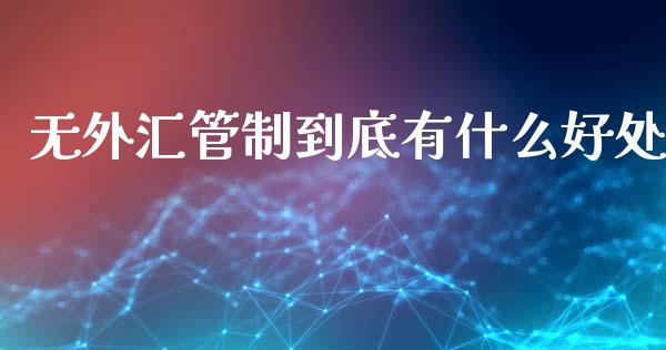无外汇管制到底有什么好处_https://m.ycdhulan.com_期货交易_第1张