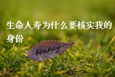 生命人寿为什么要核实我的身份_https://m.ycdhulan.com_国际金融_第1张