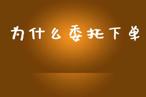 为什么委托下单_https://m.ycdhulan.com_证券新闻_第1张