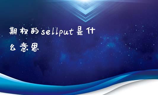 期权的sellput是什么意思_https://m.ycdhulan.com_证券新闻_第1张