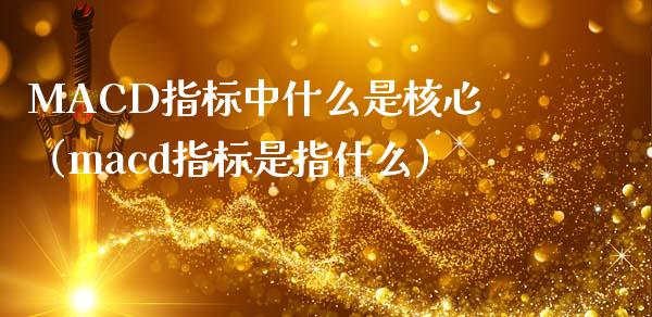 MACD指标中什么是核心（macd指标是指什么）_https://m.ycdhulan.com_财经要闻_第1张