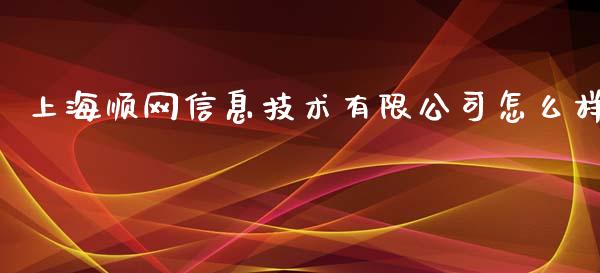 上海顺网信息技术有限公司怎么样_https://m.ycdhulan.com_财经要闻_第1张