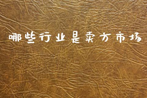 哪些行业是卖方市场_https://m.ycdhulan.com_股市在线_第1张
