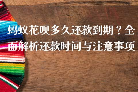 蚂蚁花呗多久还款到期？全面解析还款时间与注意事项_https://m.ycdhulan.com_理财产品_第1张