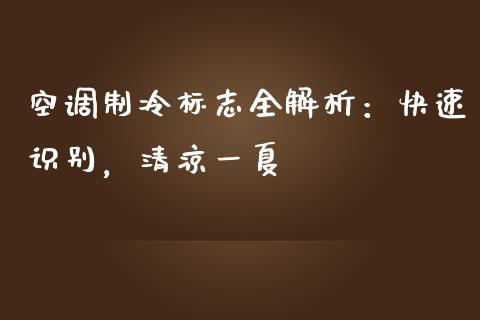 空调制冷标志全解析：快速识别，清凉一夏_https://m.ycdhulan.com_国际金融_第1张
