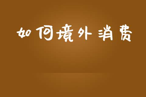 如何境外消费_https://m.ycdhulan.com_财经要闻_第1张