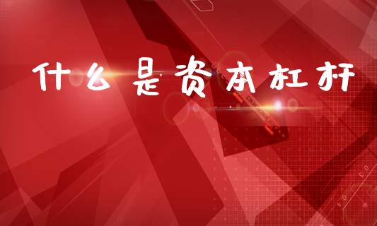 什么是资本杠杆_https://m.ycdhulan.com_股市在线_第1张