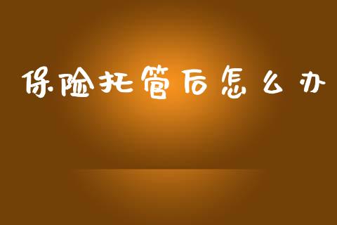 保险托管后怎么办_https://m.ycdhulan.com_国际金融_第1张