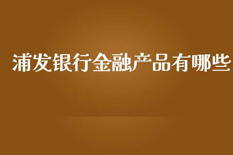 浦发银行金融产品有哪些_https://m.ycdhulan.com_财经要闻_第1张