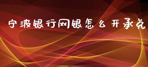 宁波银行网银怎么开承兑_https://m.ycdhulan.com_财经要闻_第1张