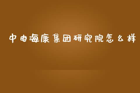中电海康集团研究院怎么样_https://m.ycdhulan.com_股市在线_第1张