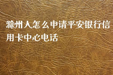 滁州人怎么申请平安银行信用卡中心电话_https://m.ycdhulan.com_股市在线_第1张