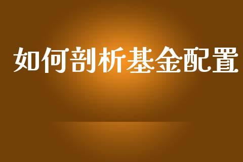 如何剖析基金配置_https://m.ycdhulan.com_理财产品_第1张