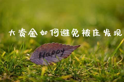 大资金如何避免被庄发现_https://m.ycdhulan.com_国际金融_第1张