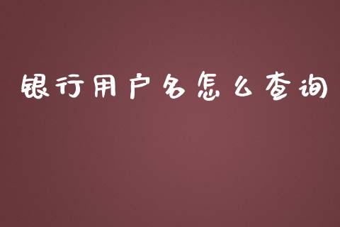 银行用户名怎么查询_https://m.ycdhulan.com_证券新闻_第1张