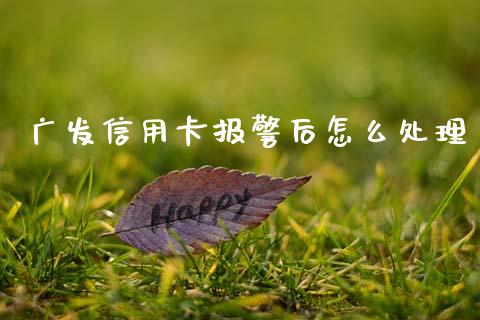 广发信用卡报警后怎么处理_https://m.ycdhulan.com_股市在线_第1张