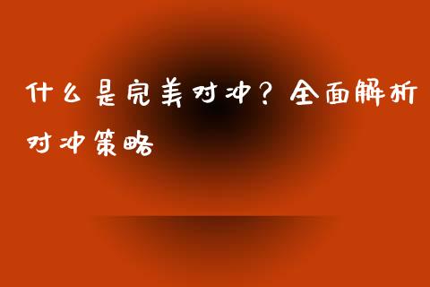 什么是完美对冲？全面解析对冲策略_https://m.ycdhulan.com_证券新闻_第1张