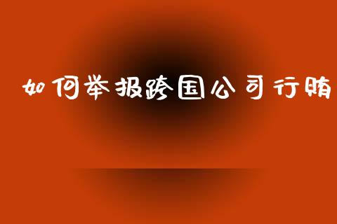 如何举报跨国公司行贿_https://m.ycdhulan.com_理财产品_第1张