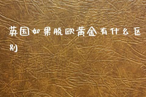 英国如果脱欧黄金有什么区别_https://m.ycdhulan.com_财经要闻_第1张
