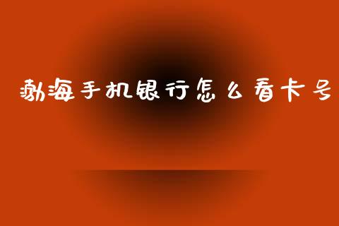 渤海手机银行怎么看卡号_https://m.ycdhulan.com_证券新闻_第1张
