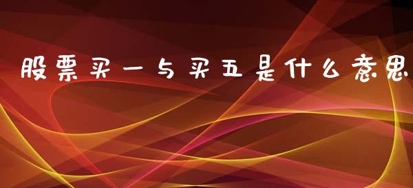 股票买一与买五是什么意思_https://m.ycdhulan.com_股市在线_第1张