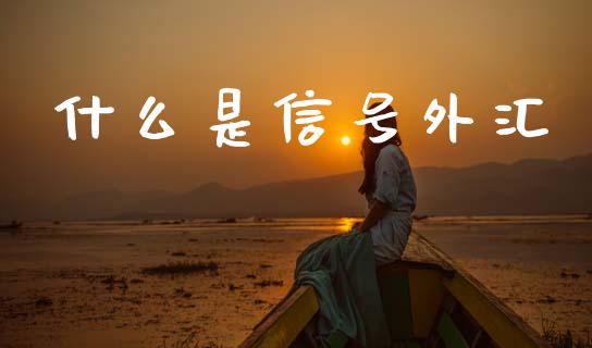 什么是信号外汇_https://m.ycdhulan.com_股市在线_第1张