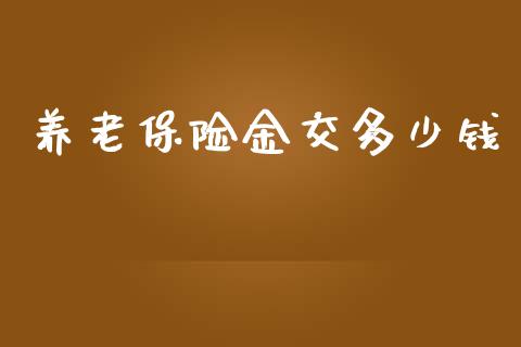 养老保险金交多少钱_https://m.ycdhulan.com_股市在线_第1张