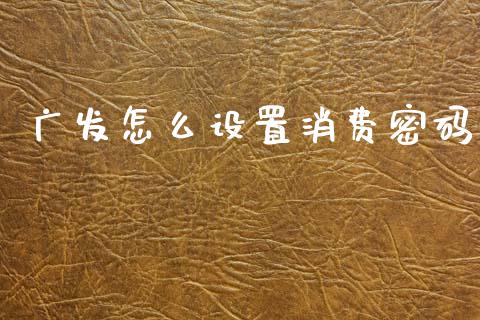 广发怎么设置消费密码_https://m.ycdhulan.com_期货交易_第1张
