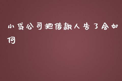 小贷公司把借款人告了会如何_https://m.ycdhulan.com_股市在线_第1张