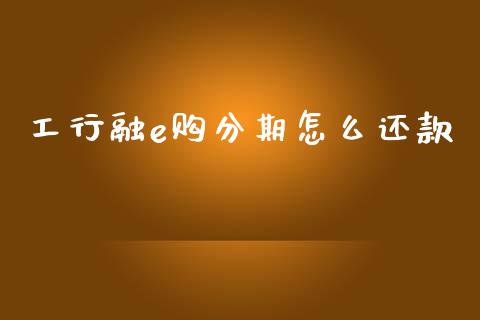 工行融e购分期怎么还款_https://m.ycdhulan.com_财经要闻_第1张