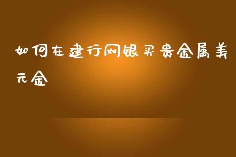 如何在建行网银买贵金属美元金_https://m.ycdhulan.com_股市在线_第1张
