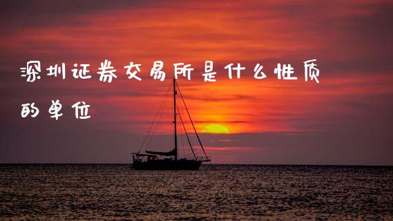 深圳证券交易所是什么性质的单位_https://m.ycdhulan.com_财经要闻_第1张