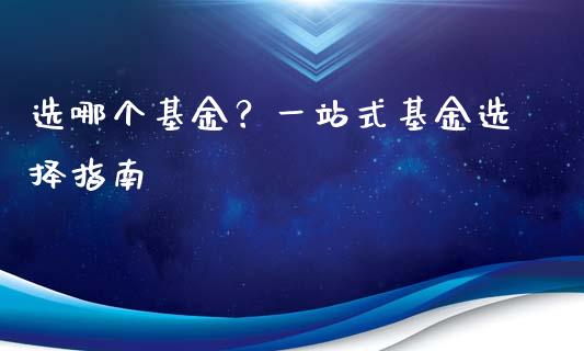 选哪个基金？一站式基金选择指南_https://m.ycdhulan.com_证券新闻_第1张