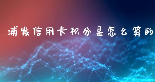 浦发信用卡积分是怎么算的_https://m.ycdhulan.com_国际金融_第1张