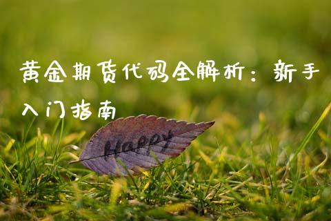黄金期货代码全解析：新手入门指南_https://m.ycdhulan.com_期货交易_第1张