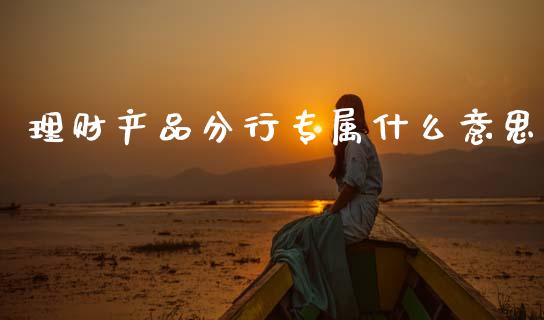 理财产品分行专属什么意思_https://m.ycdhulan.com_股市在线_第1张