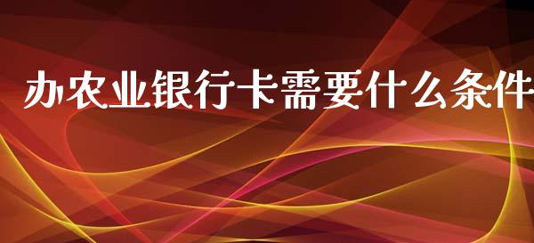 办农业银行卡需要什么条件_https://m.ycdhulan.com_理财产品_第1张